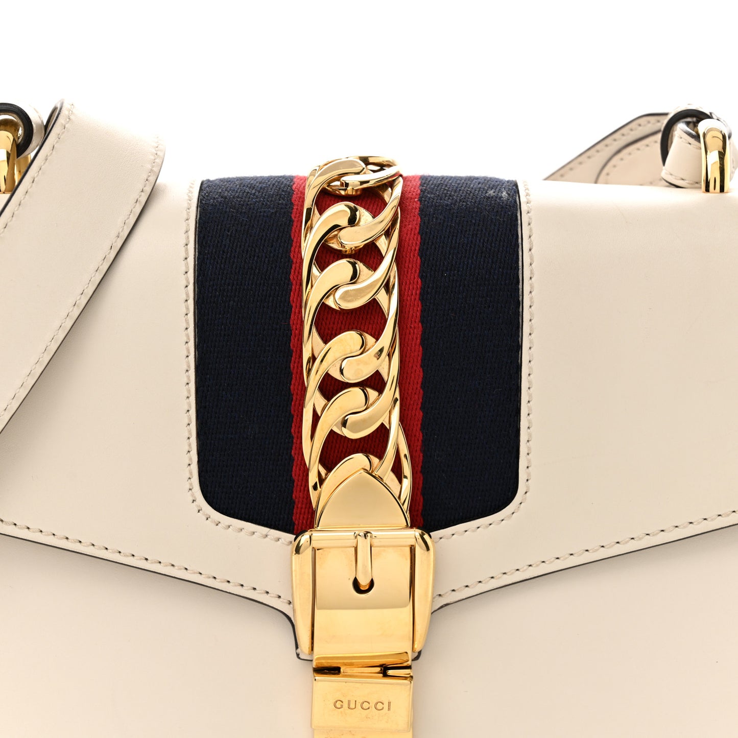 Calfskin Small Sylvie Shoulder Bag Off White