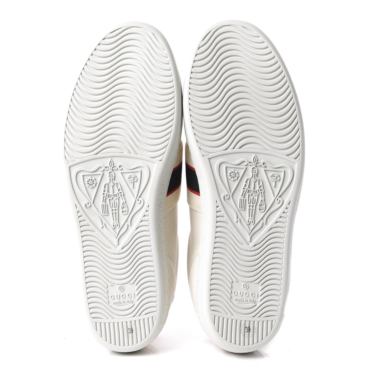 Gucci Calfskin Stripe Womens New Ace Sneakers 39 New Mystic White Ecru Red Flame 6 of 10