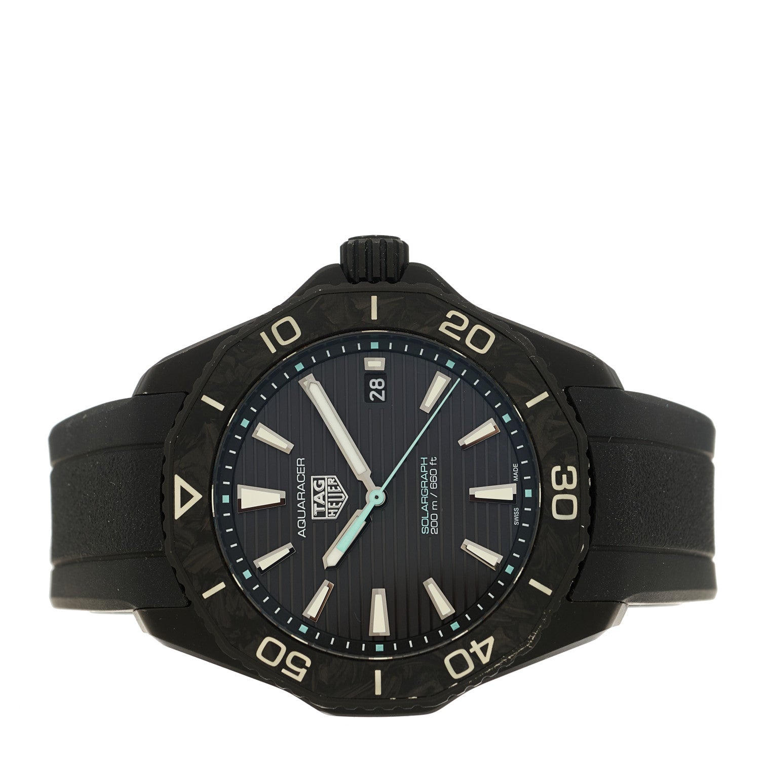 Tag Heuer Stainless Steel Rubber 40mm Aquaracer Professional 200 Solargraph Quartz Watch Black WBP1112 2 of 4