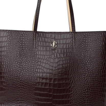 Jimmy Choo Crocodile Embossed Calfskin JC Tote Bordeaux 7 of 9