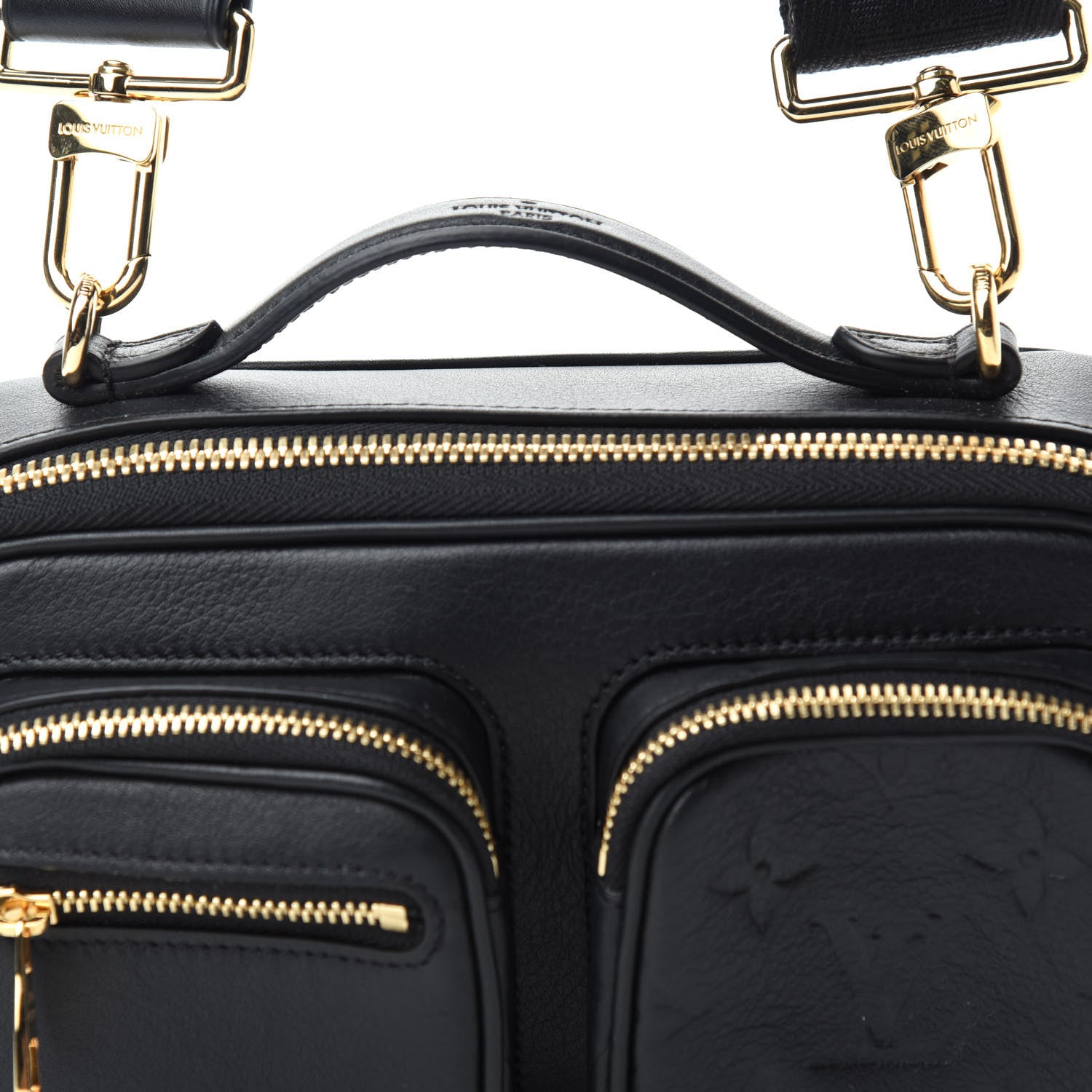 Louis Vuitton Calfskin Monogram Embossed Utility Crossbody Black 9 of 9