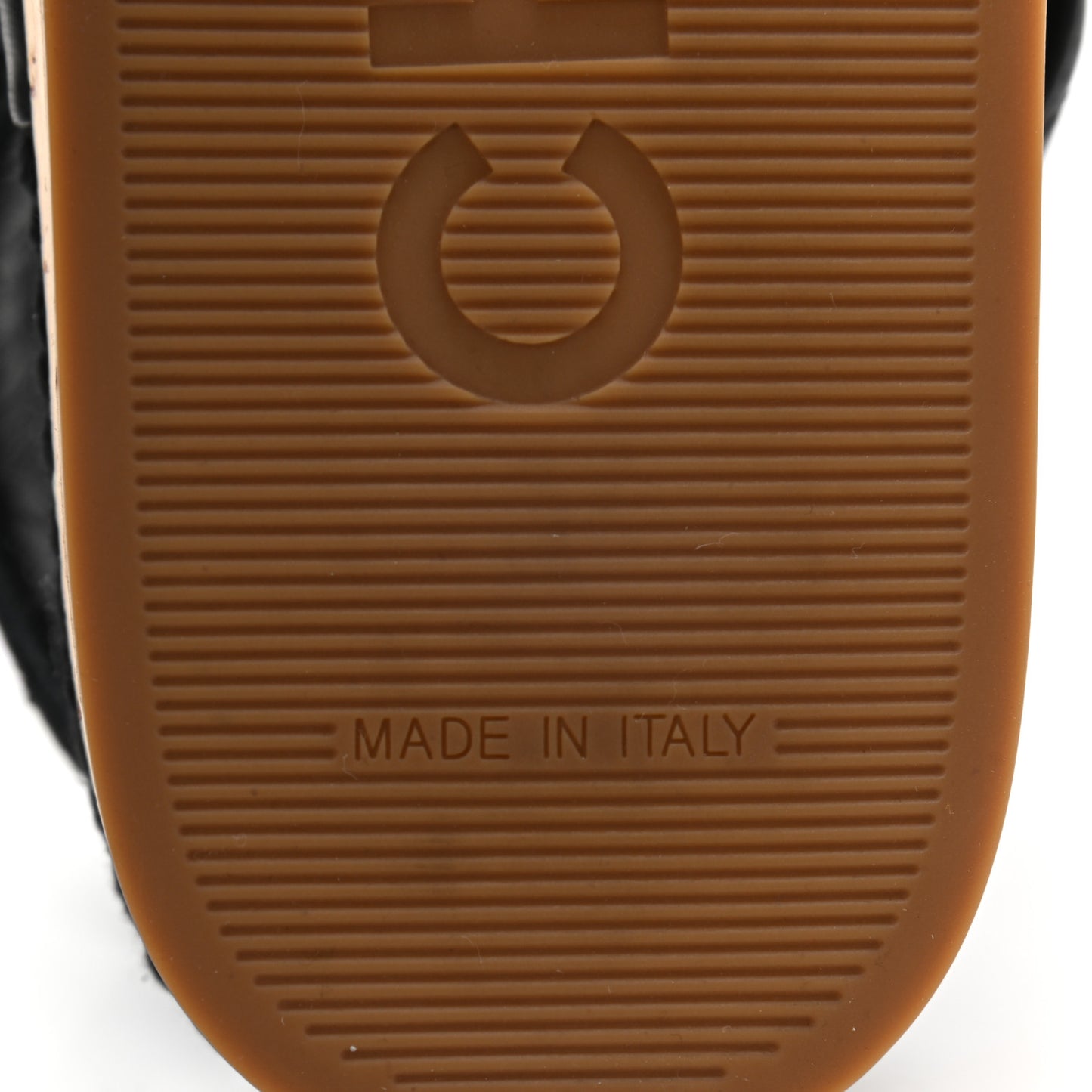 Cord Lambskin Quilted Logo Sandals 36 Black