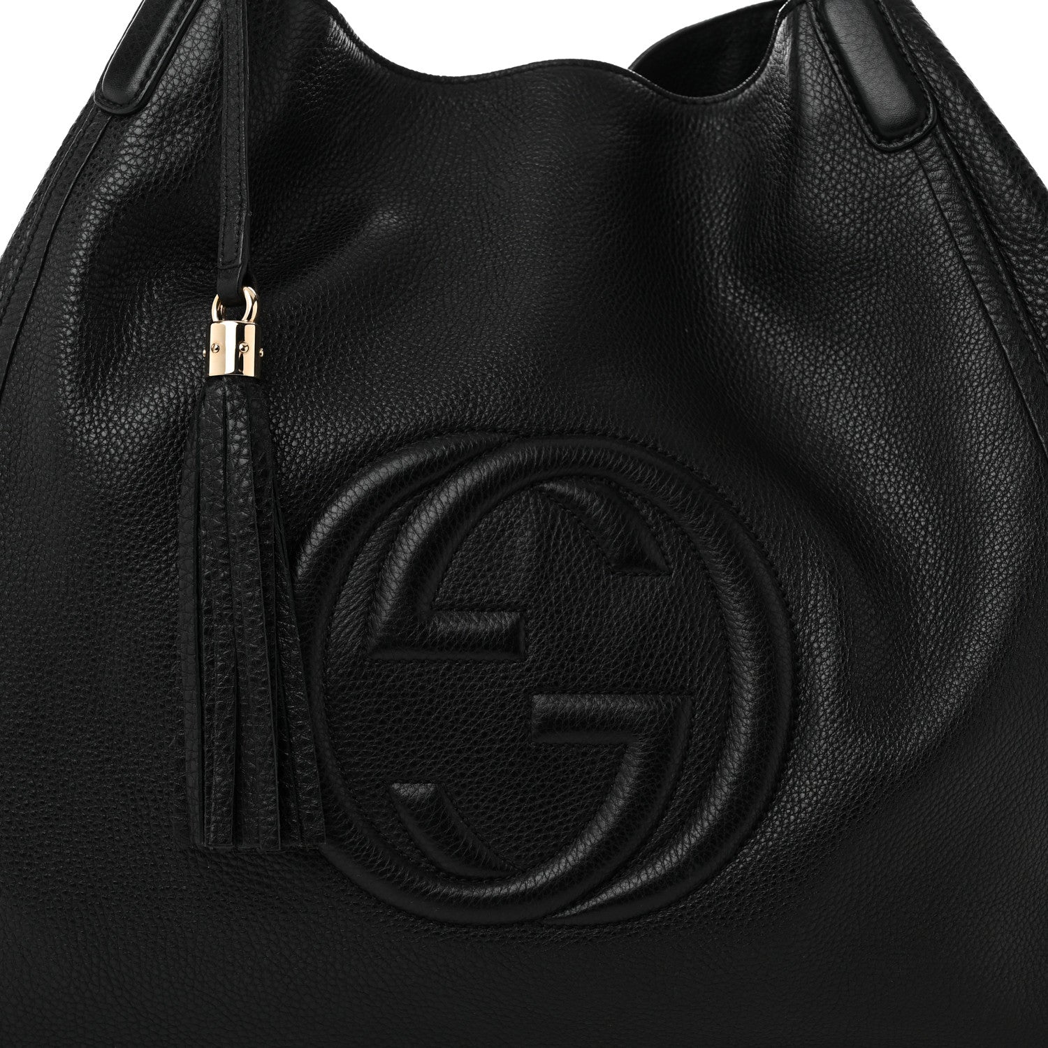 Gucci Pebbled Calfskin Large Soho Shoulder Bag Black 8 of 13