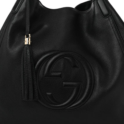 Gucci Pebbled Calfskin Large Soho Shoulder Bag Black 8 of 13