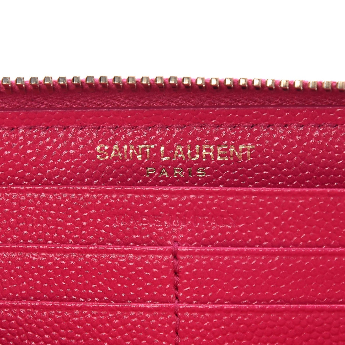 Grain De Poudre Matelasse Chevron Monogram Zip Around Wallet Fuchsia