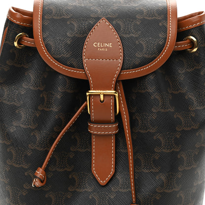 Celine Triomphe Canvas Calfskin Mini Folco Backpack Tan 8 of 11