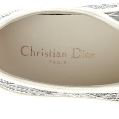 Christian Dior Laminated Canvas Cannage Embroidered Womens Walk'N'Dior Low Top Sneakers 37 Metal Grey 7 of 9
