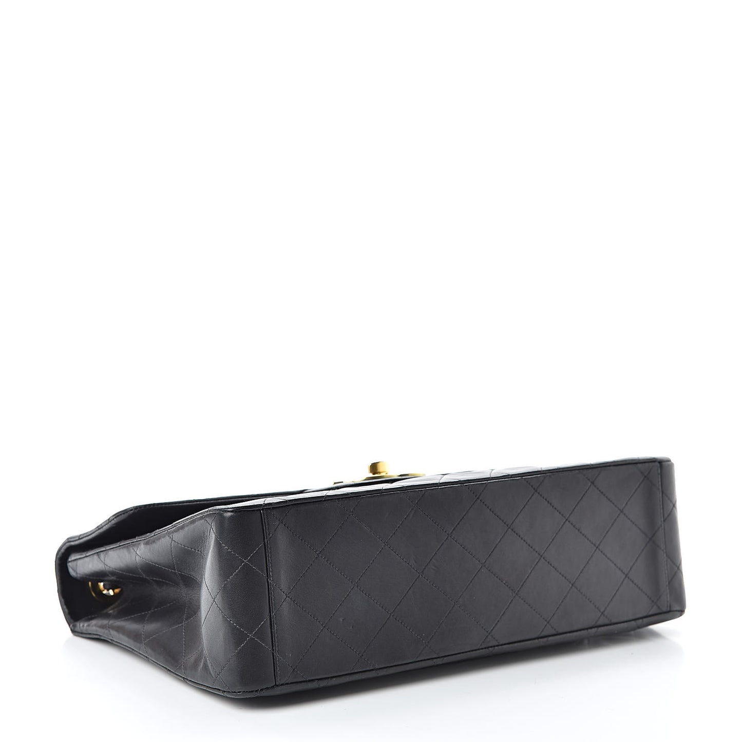 Lambskin Quilted XL Jumbo Single Flap Black