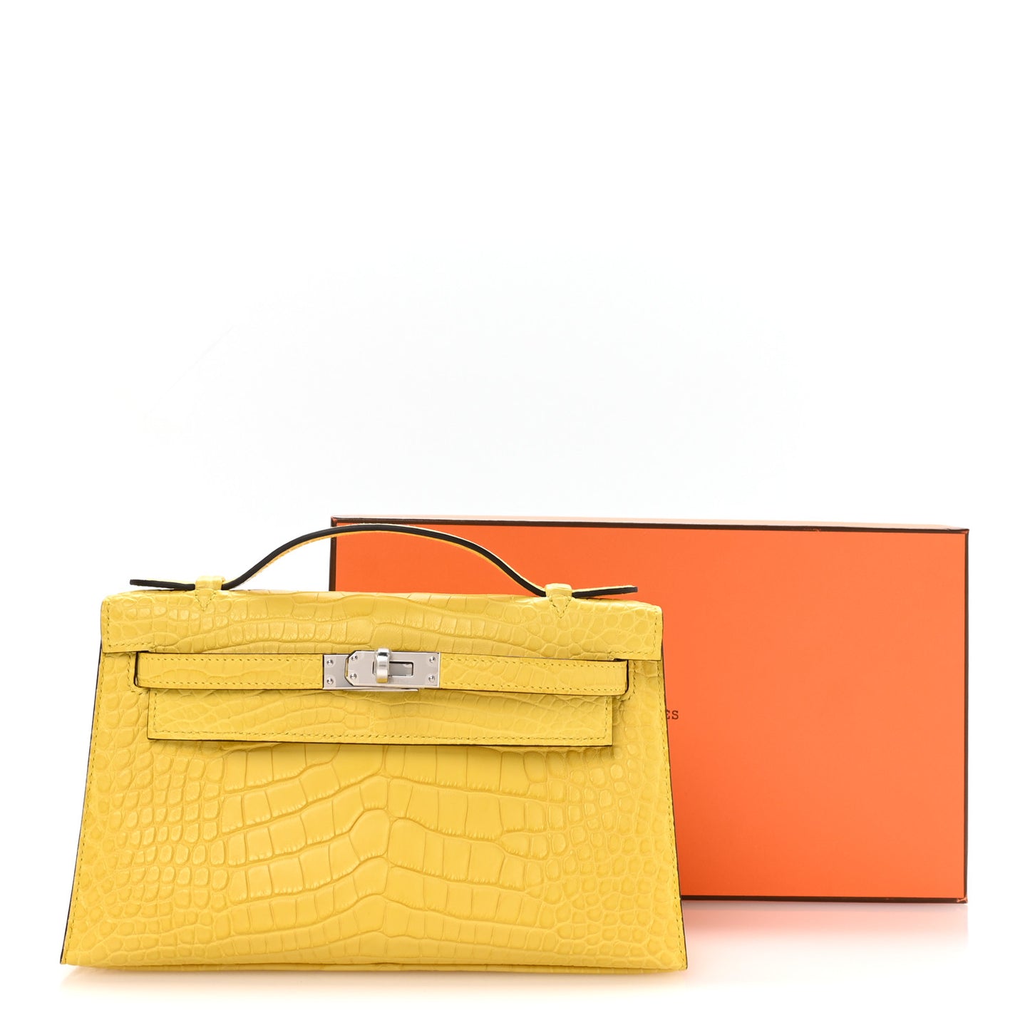 Matte Alligator Kelly Pochette Mimosa