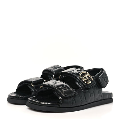 Gucci Guccissima GG Embossed Womens Sandals 36.5 Black 4 of 9