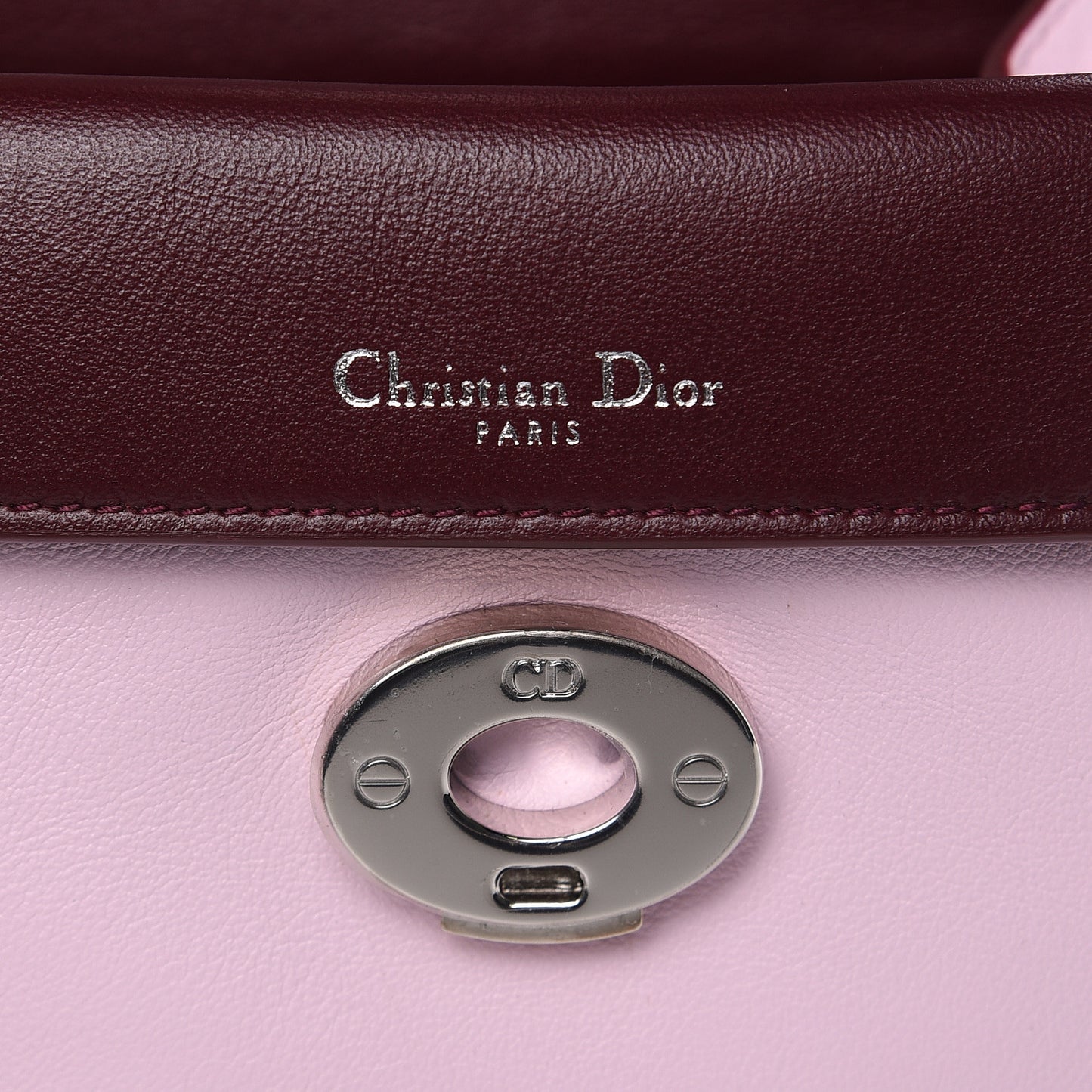 Calfskin Tri-Color Micro Be Dior Flap Pink Burgundy Red