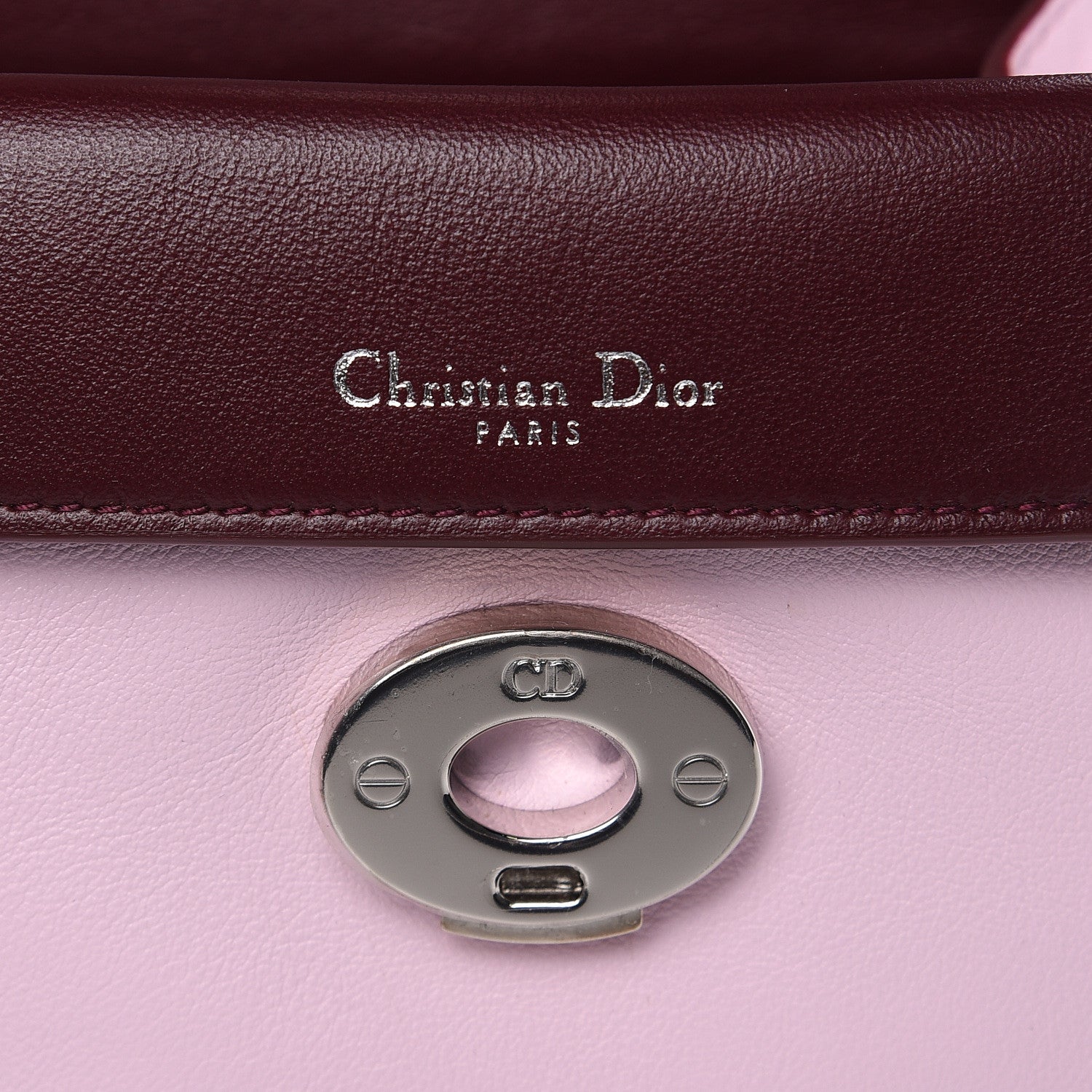 Christian Dior Calfskin Tri-Color Micro Be Dior Flap Pink Burgundy Red 6 of 10