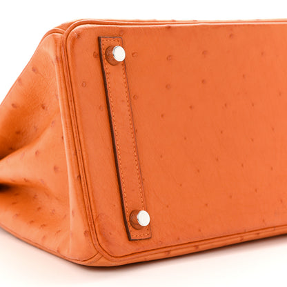 Hermes Ostrich Birkin 30 Orange 9 of 13