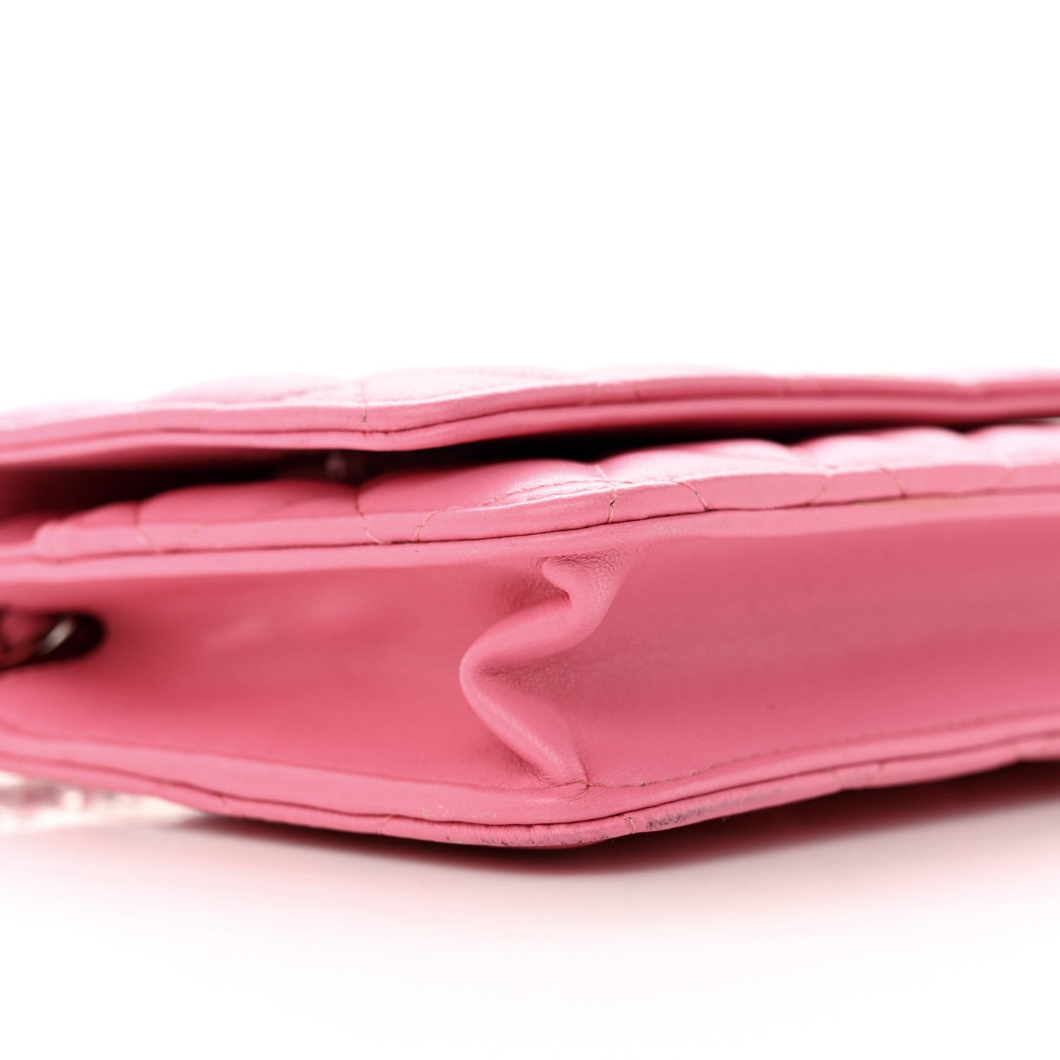 Chanel Lambskin Quilted Wallet On Chain WOC Pink 10 of 17