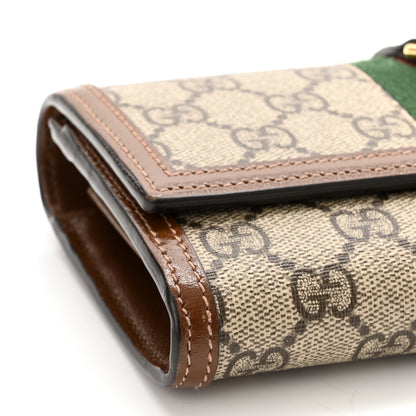 Gucci GG Supreme Monogram Azalea Calfskin Web Jackie 1961 Chain Wallet Beige Ebony Brown Sugar 9 of 10