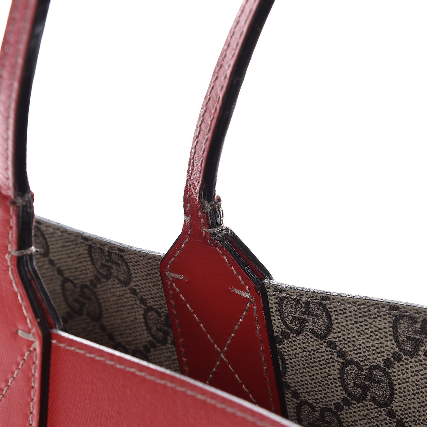 GG Supreme Monogram Medium Reversible Tote Beige Red