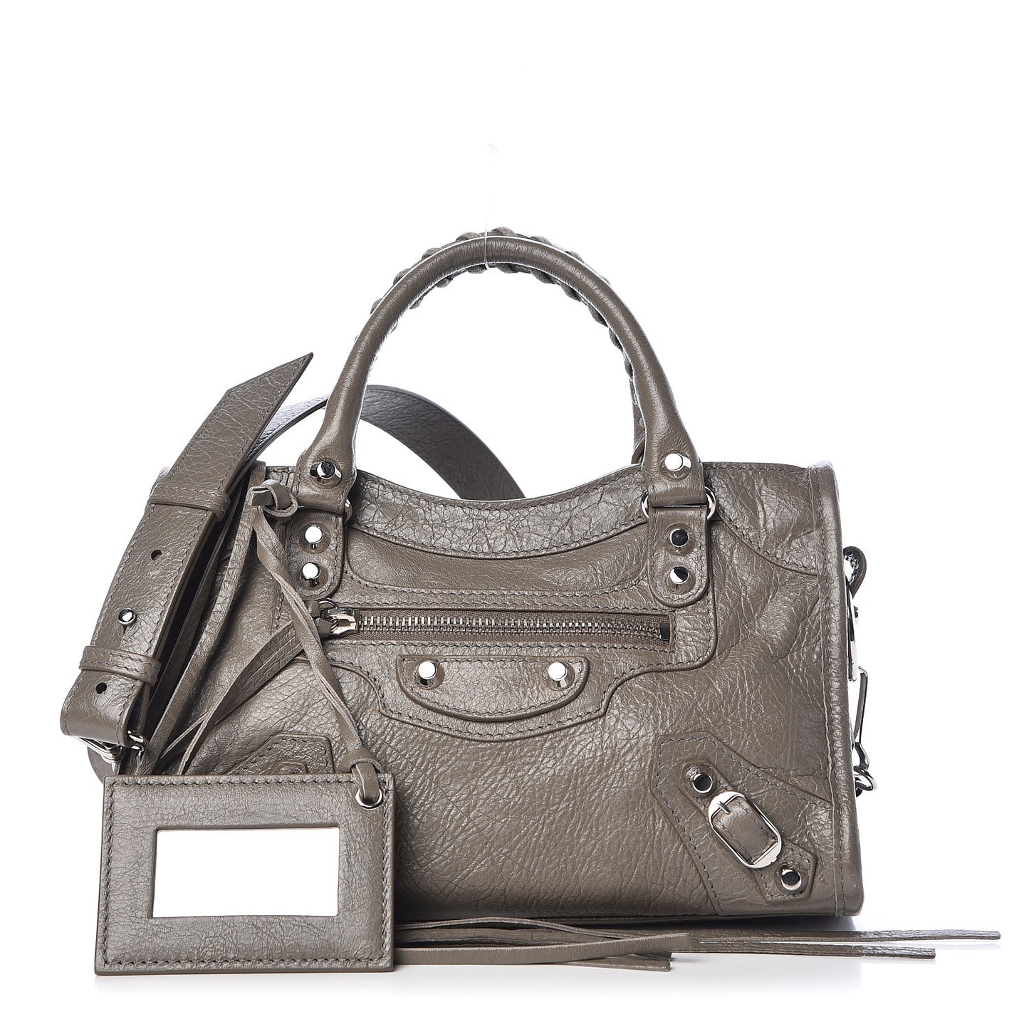Agneau Classic Silver Hardware Mini City Beige Liege
