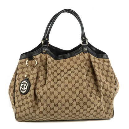 Gucci Monogram Large Sukey Tote Beige Ebony Black 1 of 7