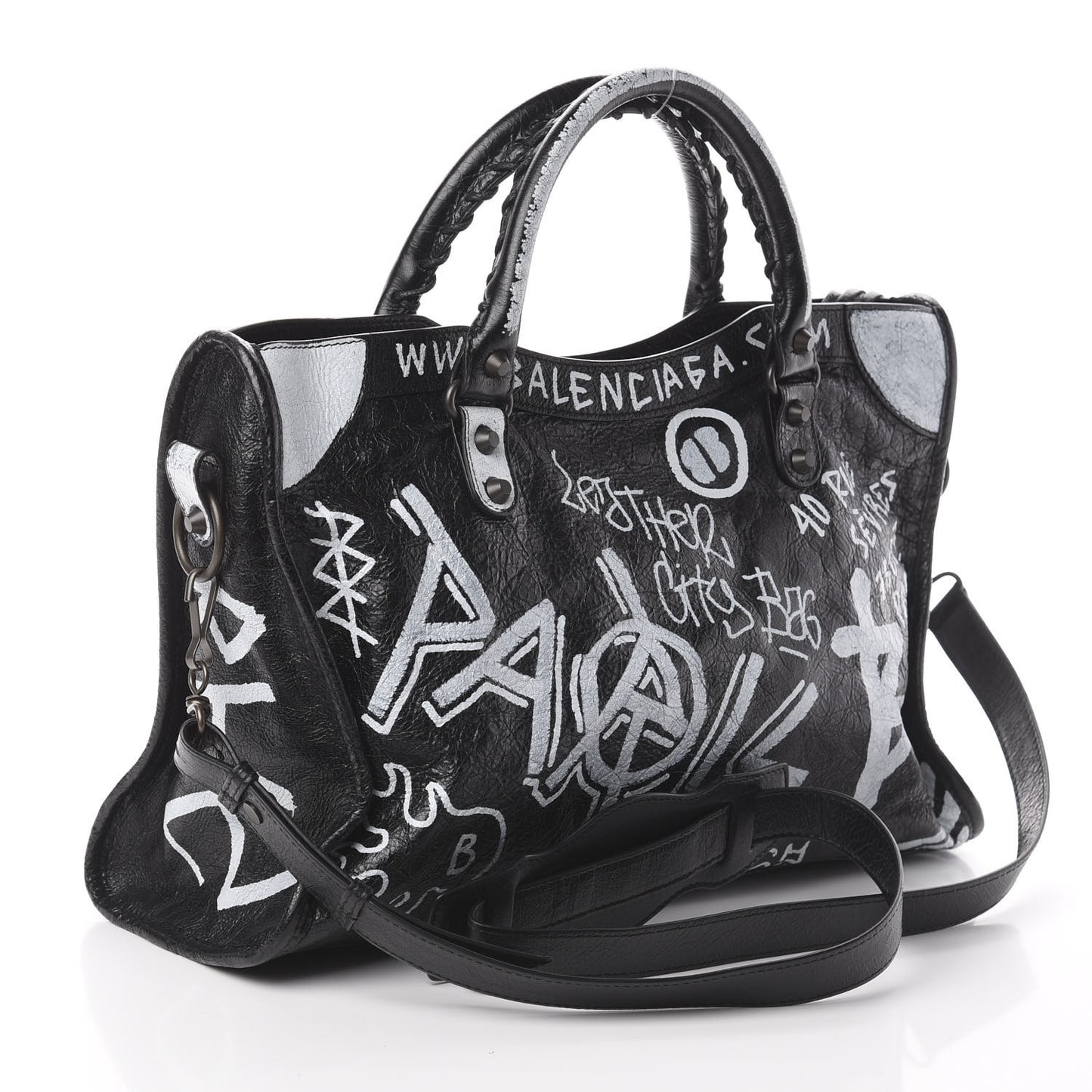 Agneau Arena Graffiti All Over Classic Hardware City Black White