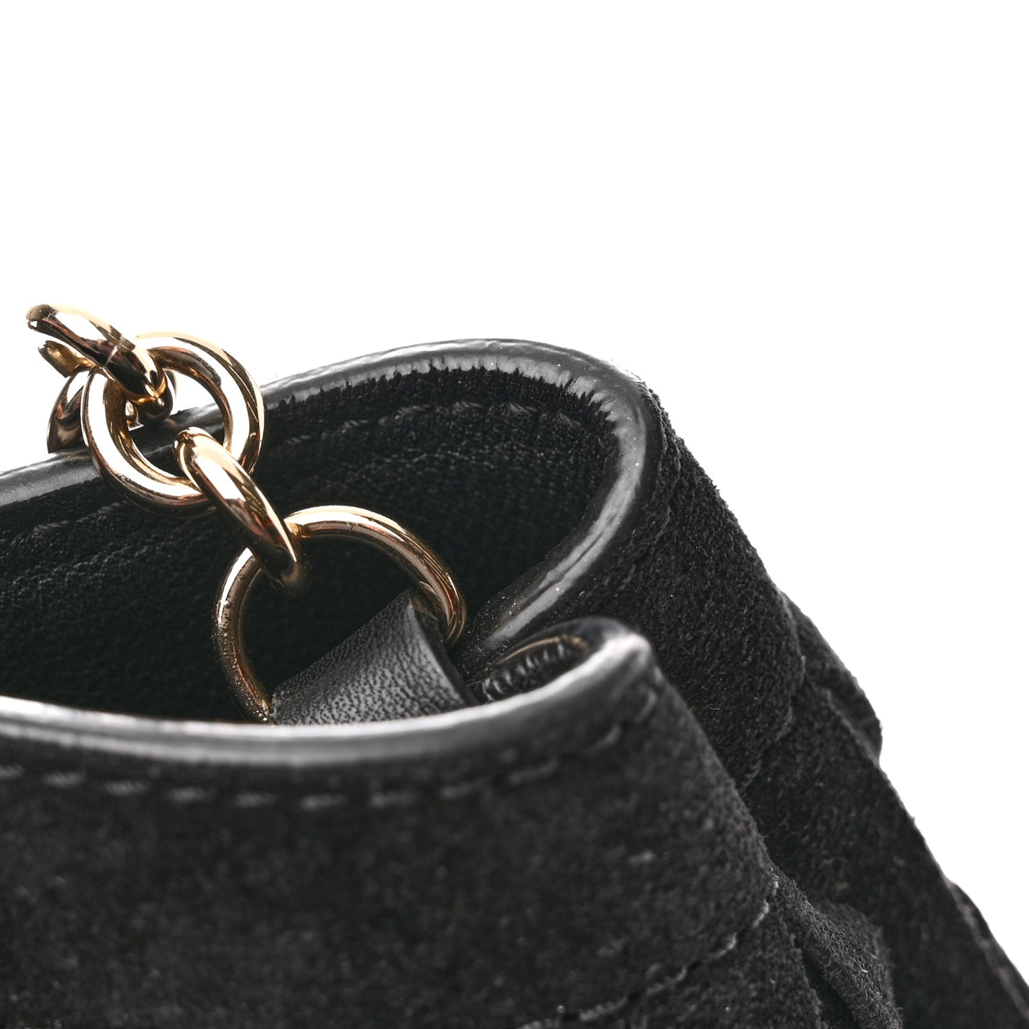 Suede Fringe Mini Bucket Bag Black