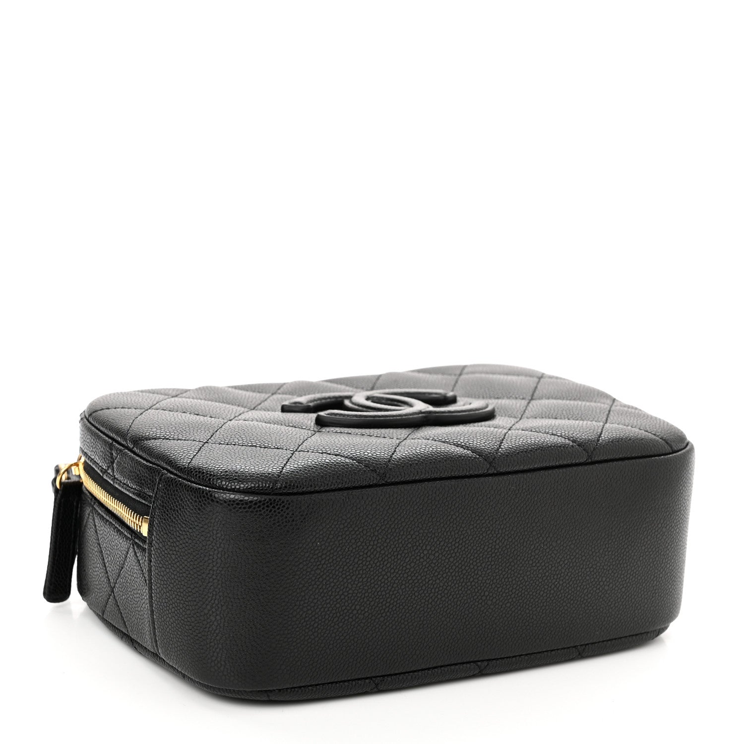 Chanel Caviar Quilted CC Small Top Handle Vanity Case Black 4 of 10