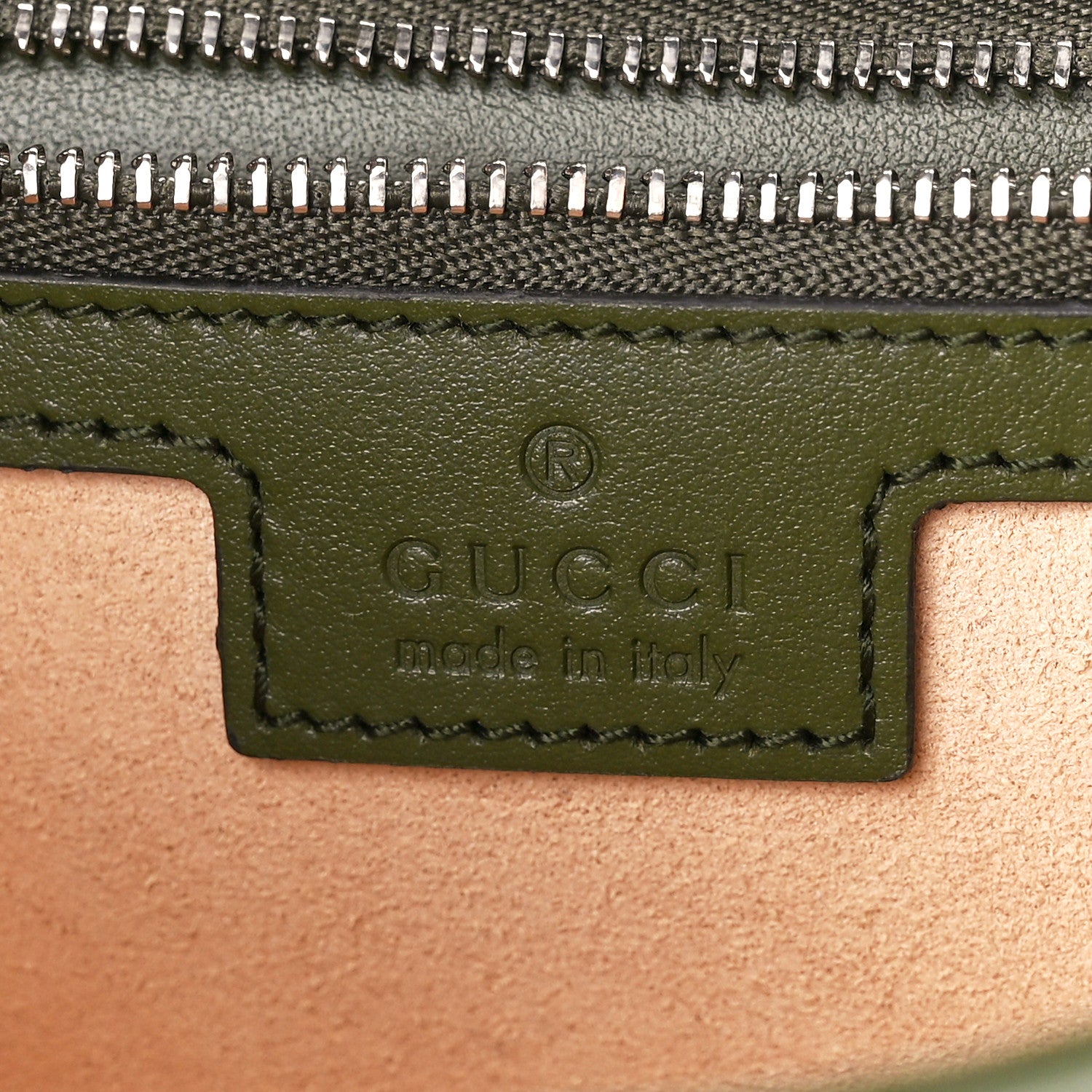 Gucci Calfskin Matelasse Aria Small GG Marmont Shoulder Bag Military Wood 6 of 11