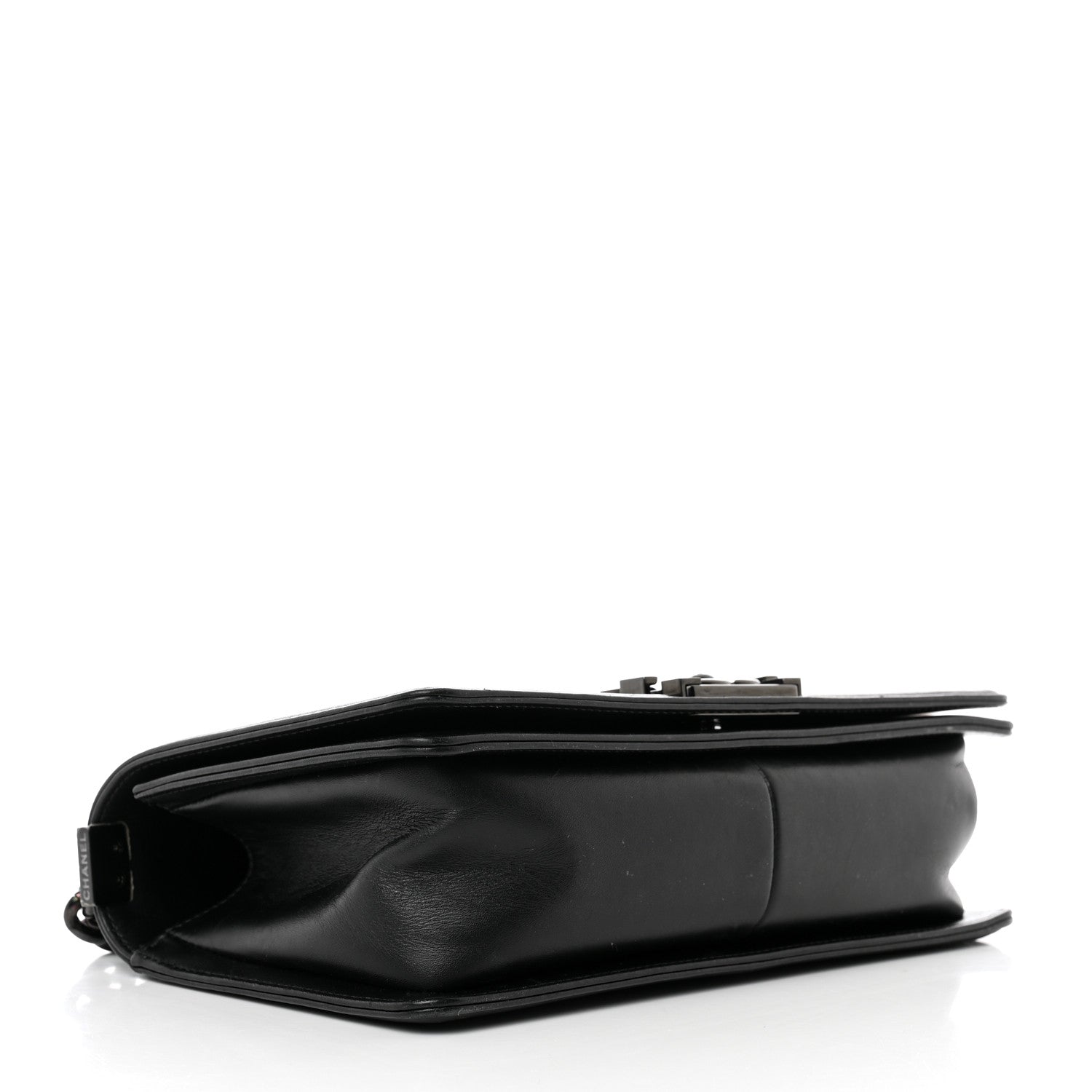 Chanel Calfskin Painted Chevron Embossed Medium Boy Flap Black 4 of 10