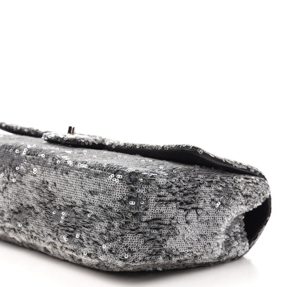 Chanel Sequin Jumbo Single Flap Silver 7 of 11