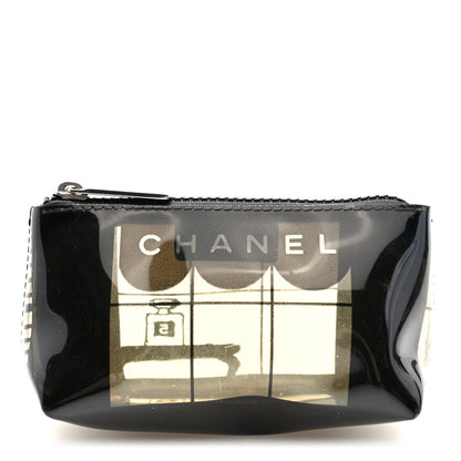 Chanel Vinyl Coco Window Cosmetic Pouch Black 1 of 8