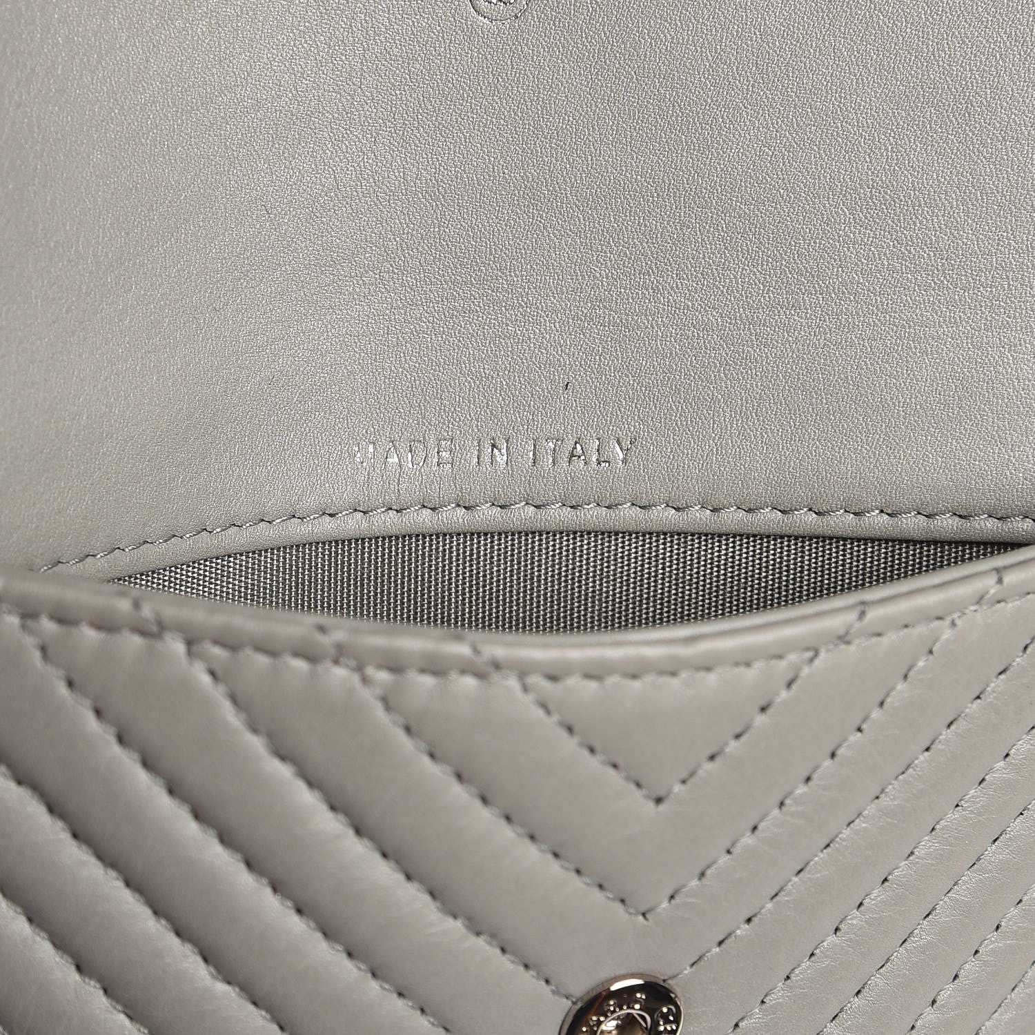 Chanel Calfskin Chevron Quilted Boy Wallet On Removable Chain WOC Grey 10 of 11