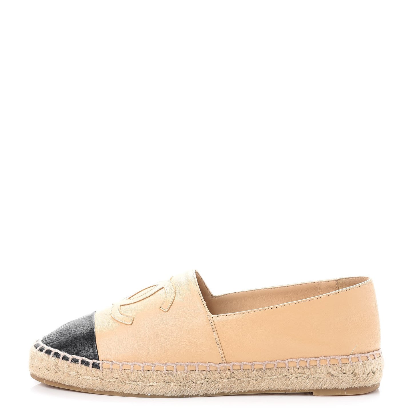 Lambskin CC Espadrilles 37 Beige Black