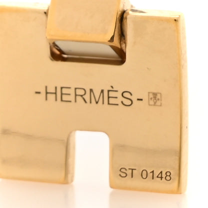 Hermes Rose Gold Lacquer Eileen Earrings White 4 of 5