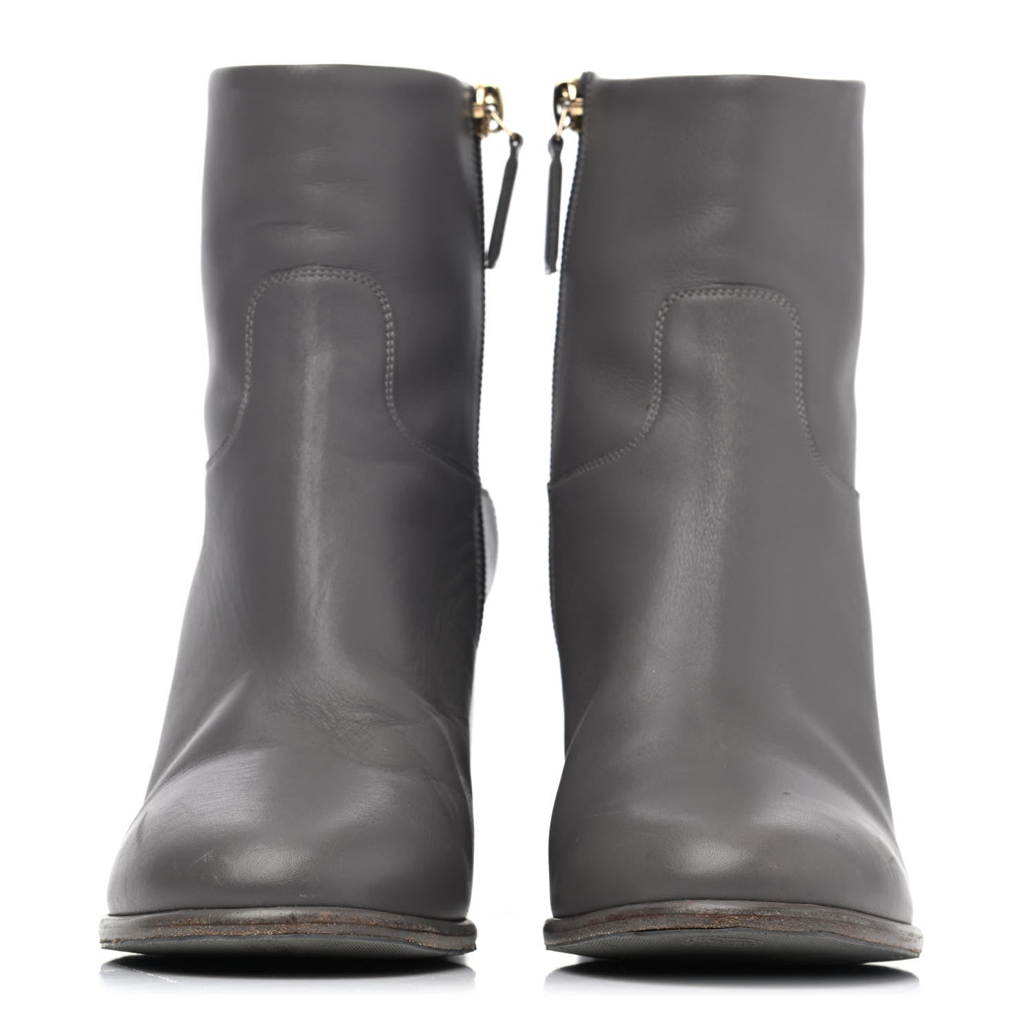 Chanel Calfskin CC Short Boots 38 Grey 2 of 4
