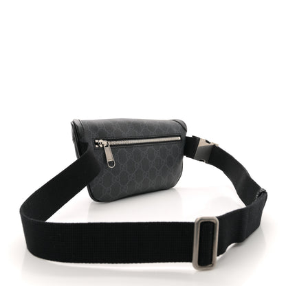 Gucci GG Supreme Monogram Textured Calfskin Retro Interlocking G Belt Bag Black 3 of 10
