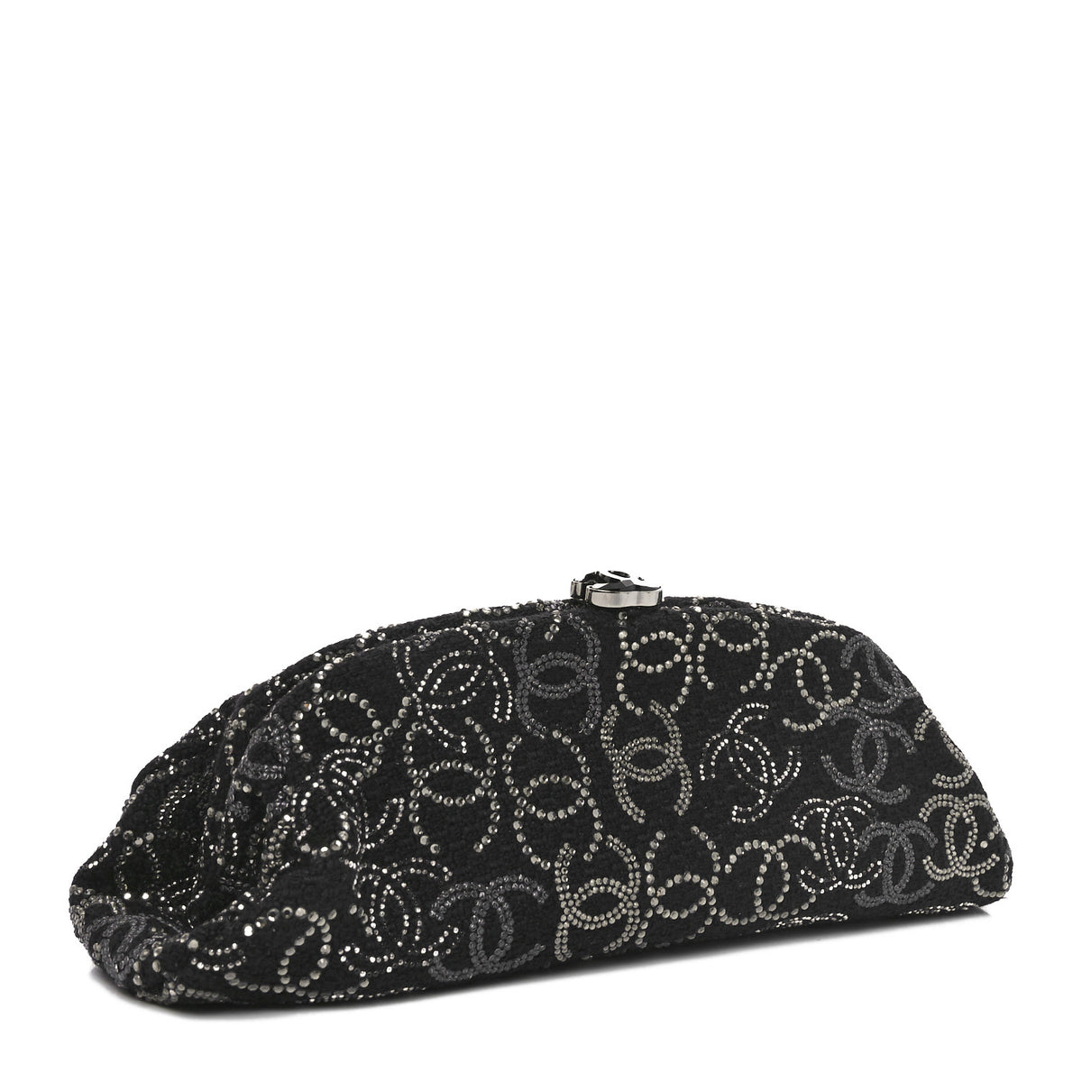 Tweed Strass Pudong Clutch Black