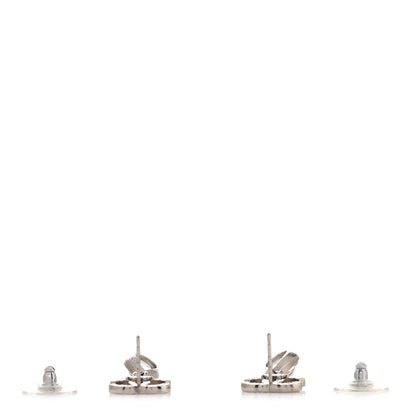 Chanel Crystal CC Tear Drop Earrings Silver 3 of 5