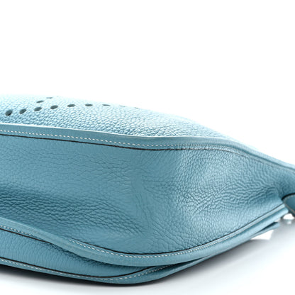 Hermes Taurillon Clemence Evelyne II GM Blue Jean 10 of 11