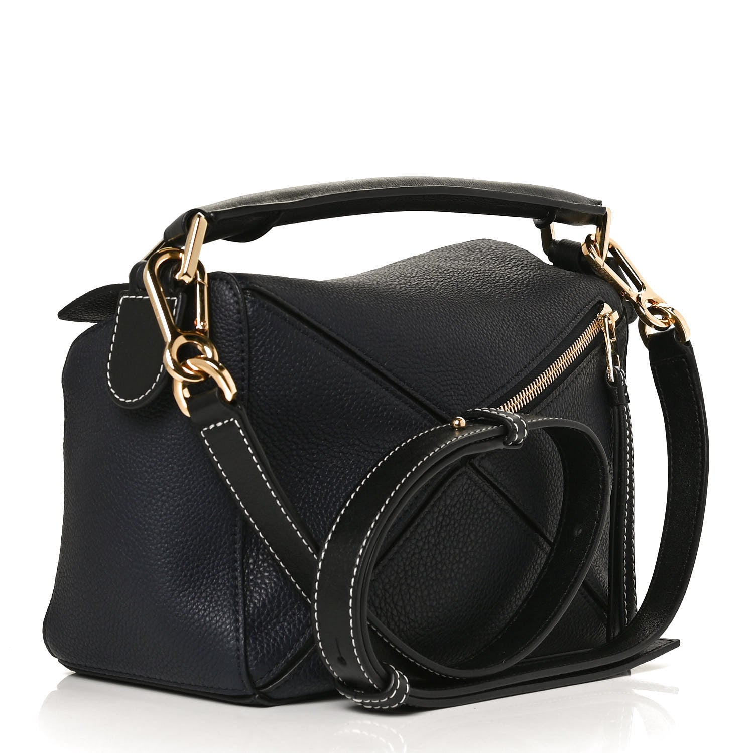 Loewe Calfskin Small Puzzle Bag Midnight Blue Black 3 of 9