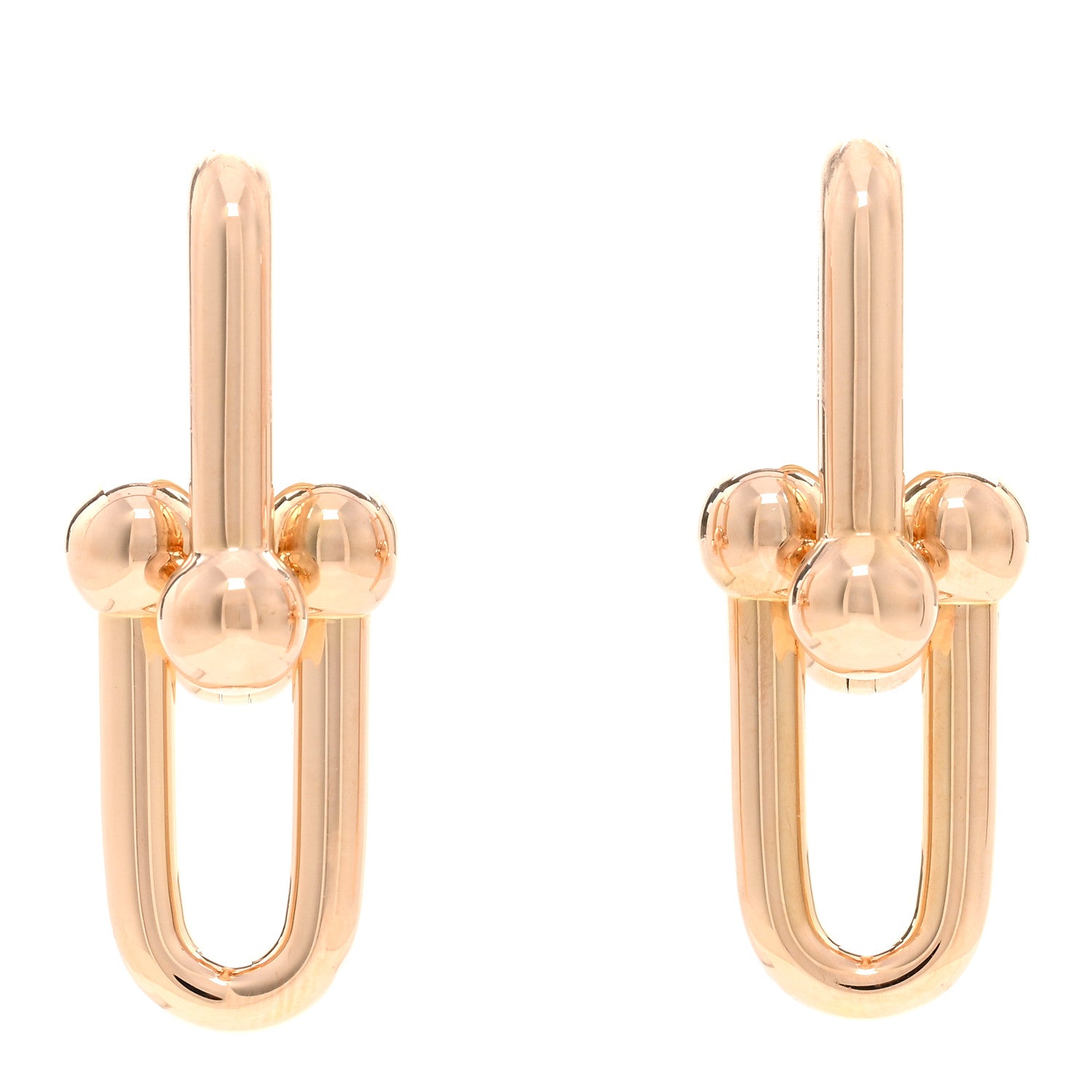 Tiffany 18K Rose Gold Large HardWear Link Earrings 1 of 4