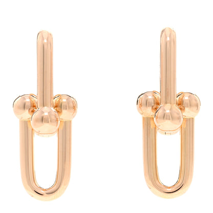 Tiffany 18K Rose Gold Large HardWear Link Earrings 1 of 4