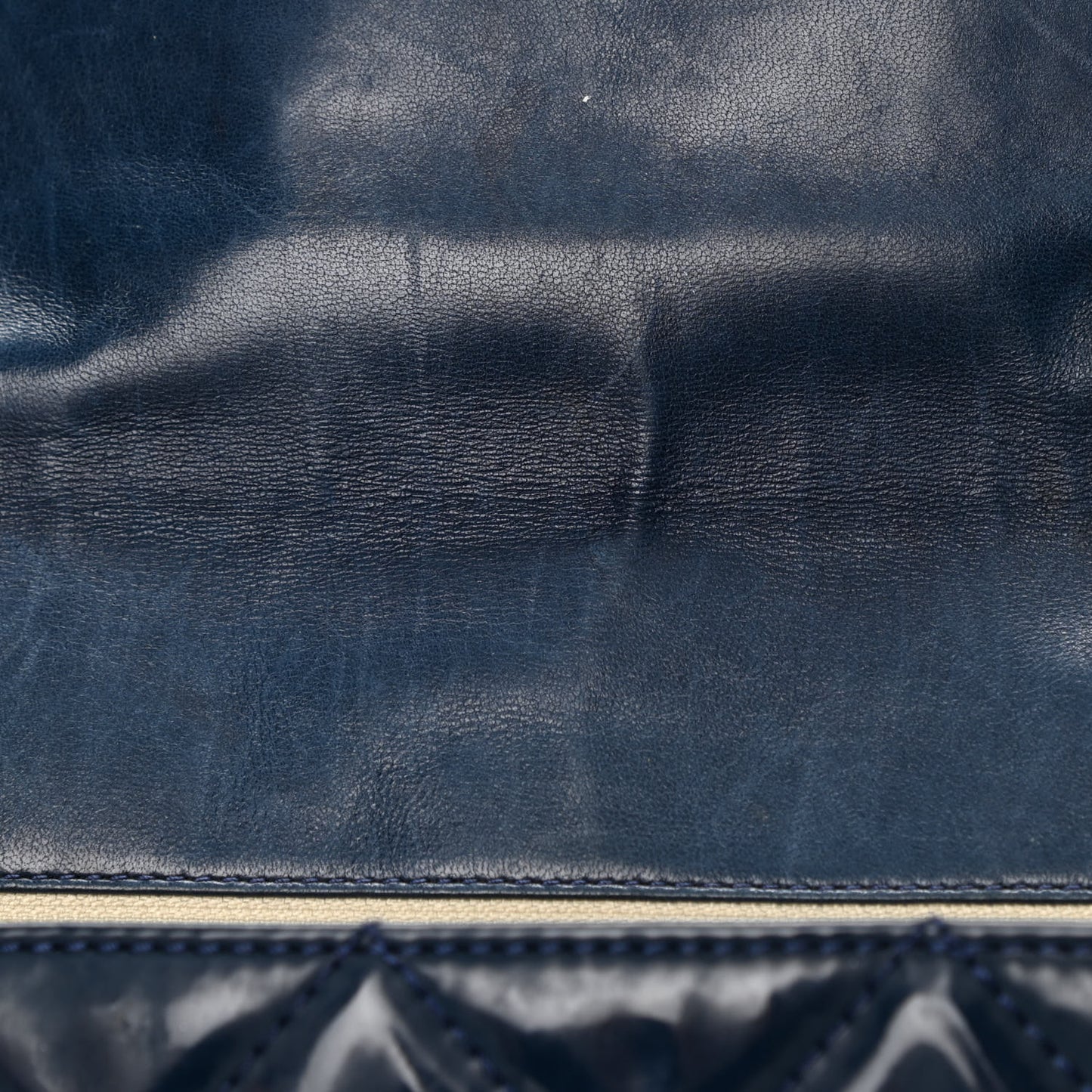Vinyl Quilted In The Business Flap Bag Navy Blue