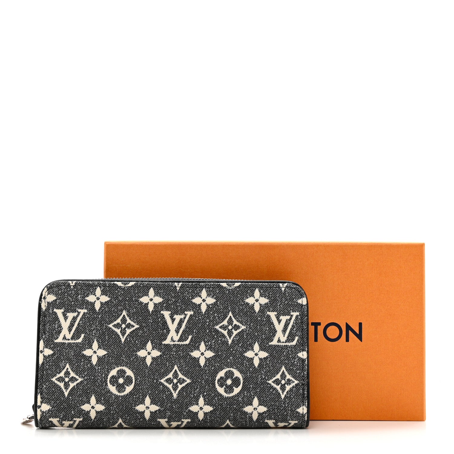 Louis Vuitton Denim Monogram Jacquard Zippy Wallet Grey 7 of 7