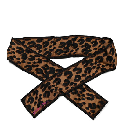 Louis Vuitton Silk Leopard Bandeau Scarf Marron 1 of 3