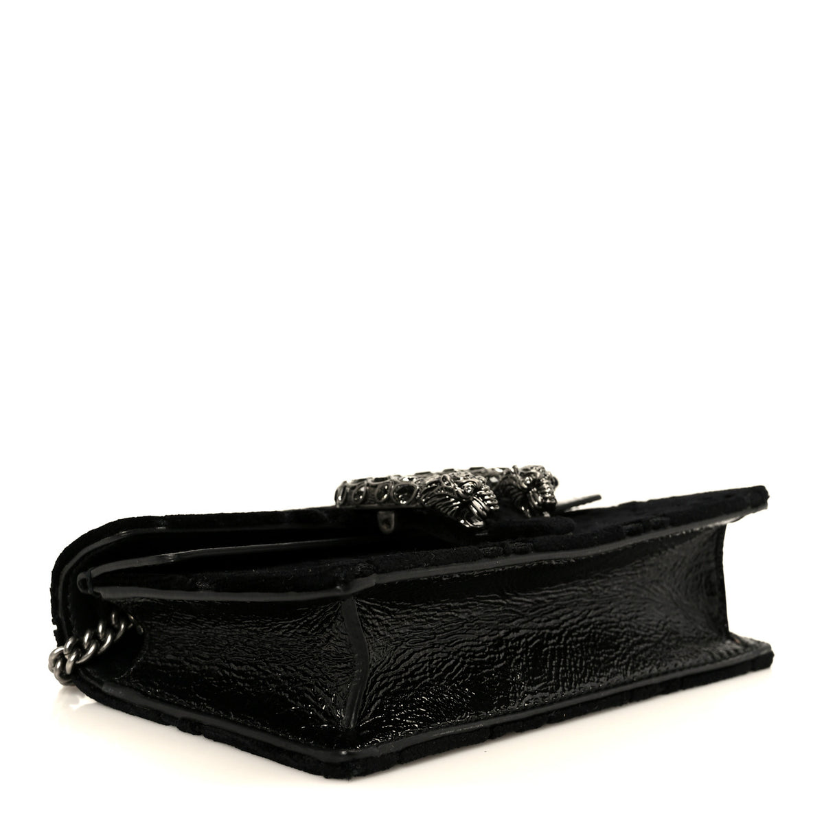 Gucci Velvet Skipper Crystal GG Monogram Super Mini Dionysus Shoulder Bag Black 4 of 10