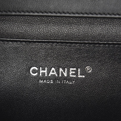 Chanel Striated Patent Quilted Clutch With Chain Flap Black 6 of 8