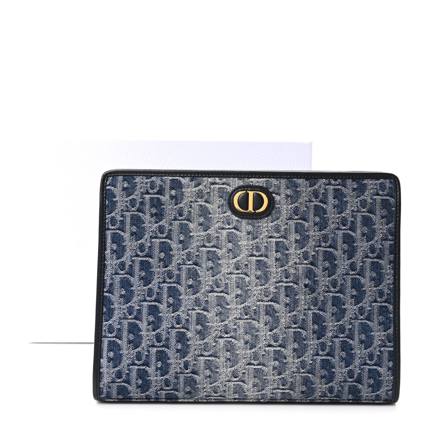 Denim Jacquard Oblique 30 Montaigne Dea Pouch  Blue