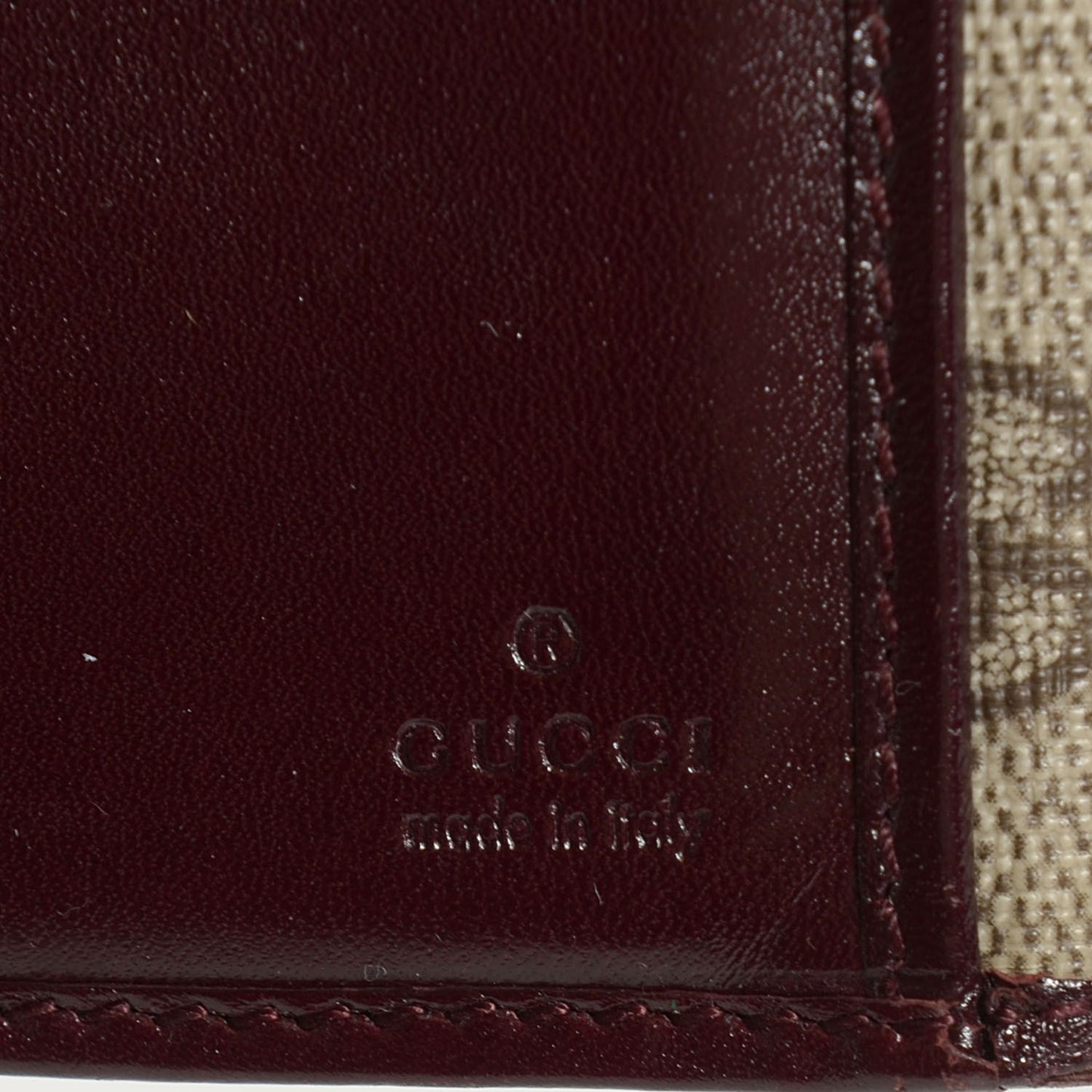 GG Plus Monogram Icon Bar Continental Wallet Bordeaux
