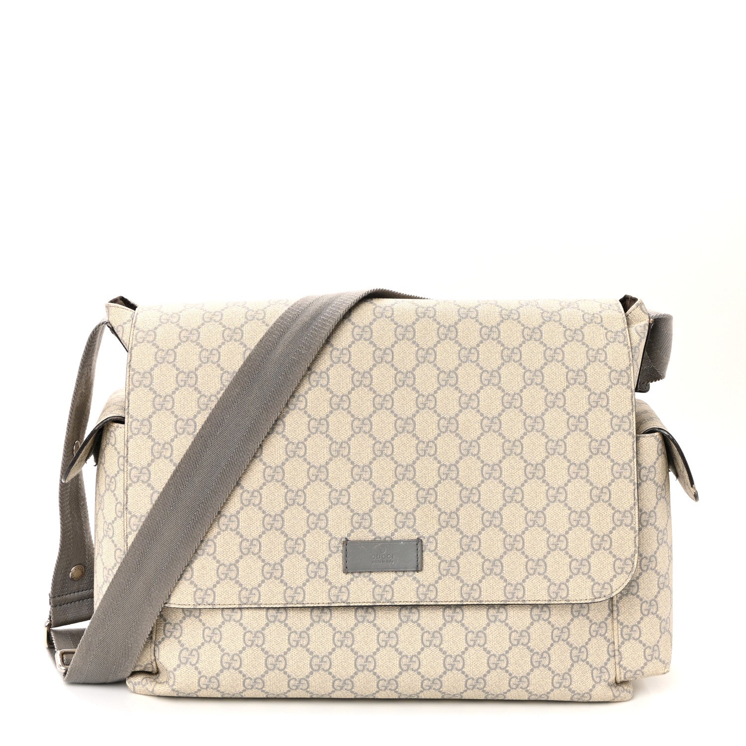 Gucci GG Supreme Monogram Messenger Diaper Bag Ecru Grigio 1 of 19
