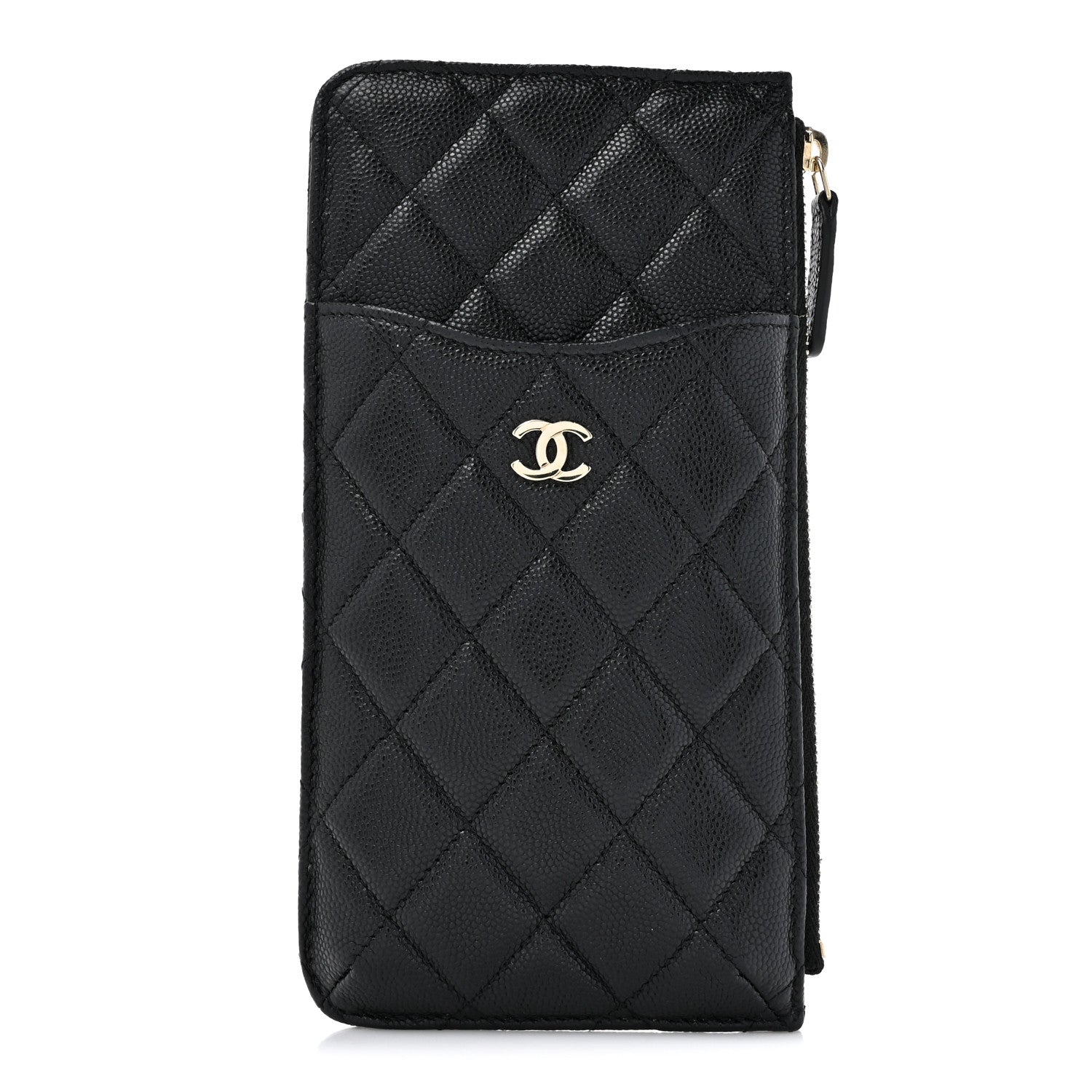Chanel Caviar Quilted Classic Flat Wallet Pouch Black 1 of 8