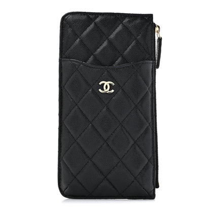 Chanel Caviar Quilted Classic Flat Wallet Pouch Black 1 of 8